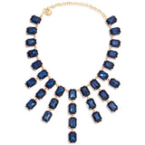Crystal Tassel Square Pendant Necklaces