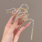 Crystal Tassel Hair Claws Clips Snake Metal Hair Crab Hairpins Headwear