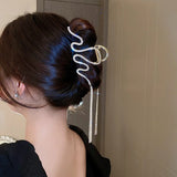 Crystal Tassel Hair Claws Clips Snake Metal Hair Crab Hairpins Headwear