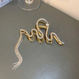 Crystal Tassel Hair Claws Clips Snake Metal Hair Crab Hairpins Headwear
