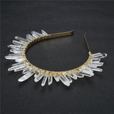 Raw Quartz Crystal Tiara Hair Comb for Wedding