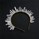 Raw Quartz Crystal Tiara Hair Comb for Wedding