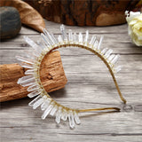 Raw Quartz Crystal Tiara Hair Comb for Wedding