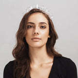 Raw Quartz Crystal Tiara Hair Comb for Wedding