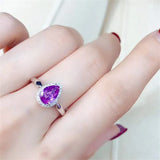 Purple Gem Zircon Engagement Ring for Women