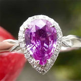 Purple Gem Zircon Engagement Ring for Women
