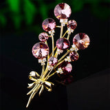 Crystal Zircon Bouquets Brooch Pin for Women Creative Decoration