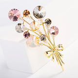Crystal Zircon Bouquets Brooch Pin for Women Creative Decoration