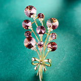 Crystal Zircon Bouquets Brooch Pin for Women Creative Decoration