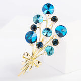 Crystal Zircon Bouquets Brooch Pin for Women Creative Decoration