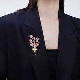 Crystal Zircon Bouquets Brooch Pin for Women Creative Decoration