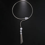 Crystal Zircon Flowers Choker Necklace Wedding Jewelry for Women
