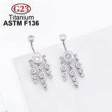 Crystal Zircon Titanium Navel Piercing Belly Body Jewelry