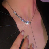 Crystal Zircon Adjustable Necklace Bracelet Earrings Wedding Jewelry