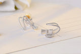 Crystal Bow Smile Face Clip Earrings 925 Silver Fine Jewelry