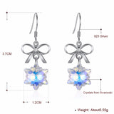 Snowflake Drop Earrings 925 Sterling Silver Women Christmas Jewelry
