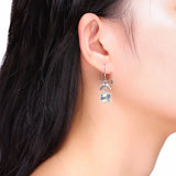 Snowflake Drop Earrings 925 Sterling Silver Women Christmas Jewelry