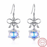 Snowflake Drop Earrings 925 Sterling Silver Women Christmas Jewelry