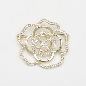 Cubic Zircon Butterfly Feather Flower Brooch Collar Pins