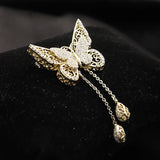 Cubic Zircon Butterfly Feather Flower Brooch Collar Pins