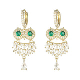 CZ Owl Stud Earrings 14K Plated - Japanese&Korea Style