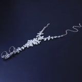 Cubic Zircon Finger Bracelet Charm Hand Chain Ring For Women