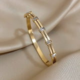Cubic Zircon Silver Cuff Bracelet Doublelayer Charm Jewelry