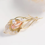 Peacock Feather Brooch for Women Shining Female Brooch Corsage Jewelry