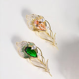 Peacock Feather Brooch for Women Shining Female Brooch Corsage Jewelry