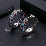 Round Cubic Zircon Big Hoop Earrings Wedding CZ Party Jewelry