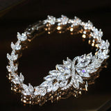 CZ Wedding Bracelet Bridal Hand Chain for Women