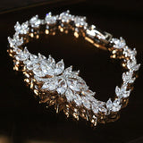 CZ Wedding Bracelet Bridal Hand Chain for Women