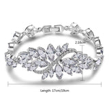 CZ Wedding Bracelet Bridal Hand Chain for Women