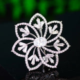 CZ Flower Brooch Pin Gold-plated Creative Jewelry
