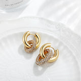 CZ Stainless Steel Hoop Earrings for Women Geometric Jewelry