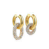 CZ Stainless Steel Hoop Earrings for Women Geometric Jewelry
