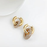 CZ Stainless Steel Hoop Earrings for Women Geometric Jewelry