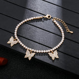 CZ Tennis Bracelet with Butterfly Charms