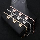 CZ Tennis Bracelet with Butterfly Charms