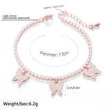 CZ Tennis Bracelet with Butterfly Charms