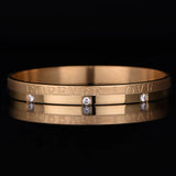 Stainless Steel Carving Couple Bangle Men Women Jewelry Wedding Forever