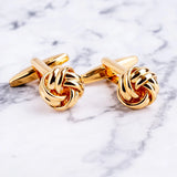 Knots Cufflinks and Shirt Studs Set for Men Dress French Suits Wedding