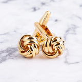 Knots Cufflinks and Shirt Studs Set for Men Dress French Suits Wedding