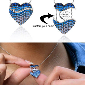Personalised Crystal Heart Necklace for Mother - Family Name Necklaces