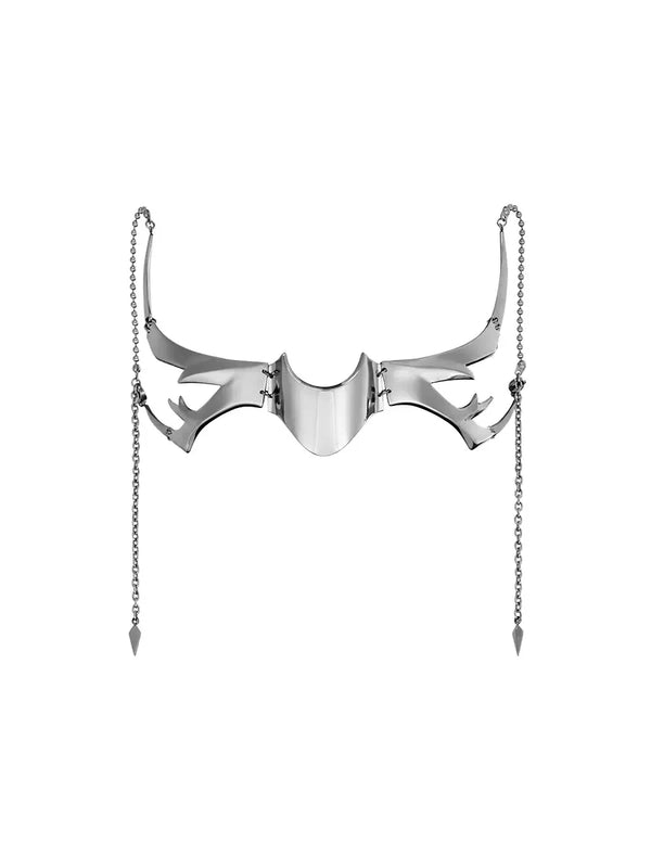 CyberPunk Mask Liquid Silver Earring