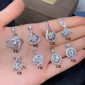 D Moissanite Diamond Flower Platinum Necklace