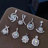 D Moissanite Diamond Flower Platinum Necklace