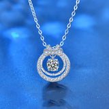 D Moissanite Pendant Necklace 925 Sterling Silver Sparkling Wedding Jewelry