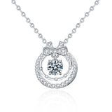 D Moissanite Pendant Necklace 925 Sterling Silver Sparkling Wedding Jewelry
