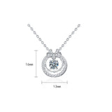 D Moissanite Pendant Necklace 925 Sterling Silver Sparkling Wedding Jewelry